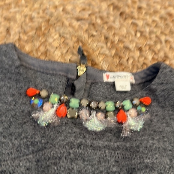 CREWCUTS girls GRAY KNIT DRESS 10 embellished jewels - Picture 3 of 6